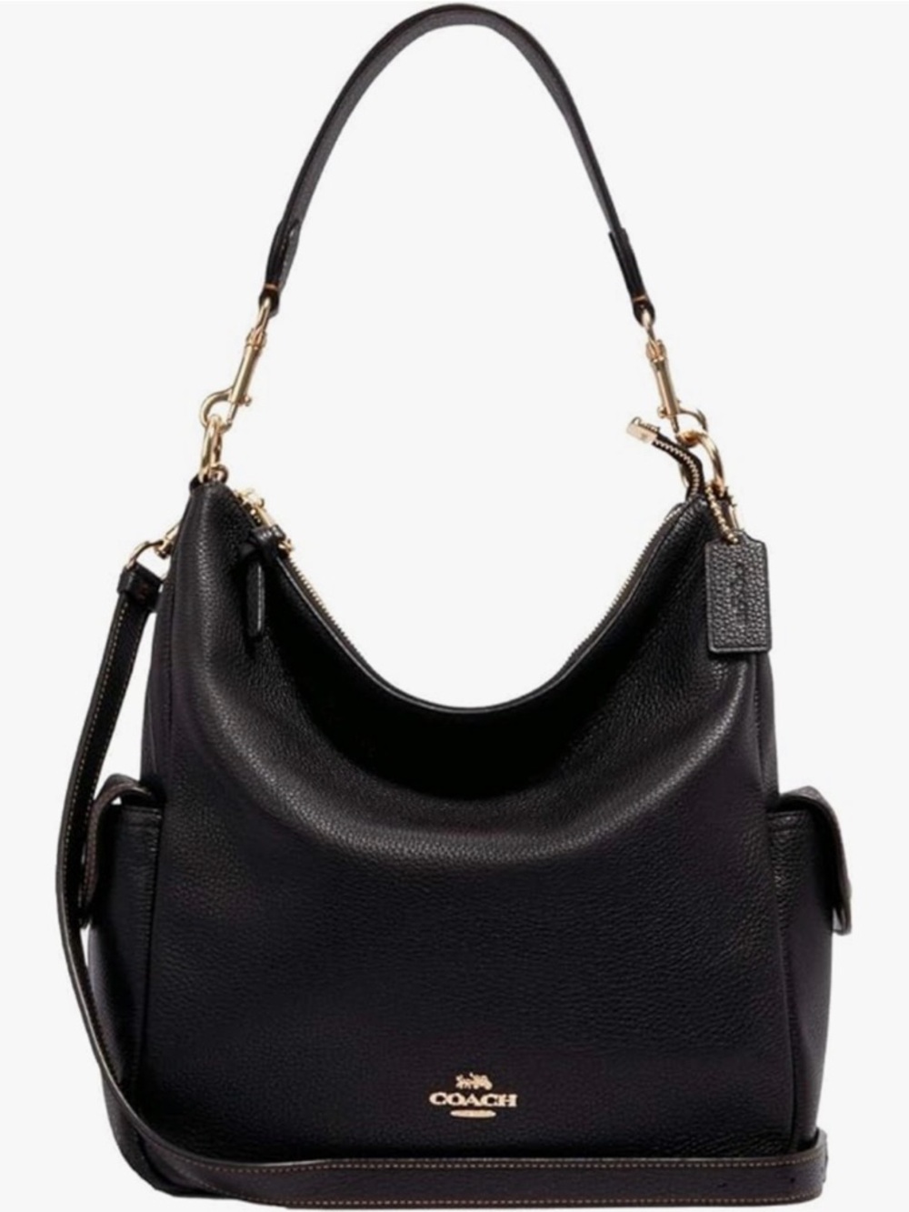 Coach Pennie Pebbled Leather Shoulder Bag-Missing Crossbody Strap
